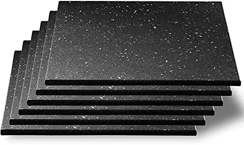 

5/8" Thick High-Density Gym Floor Mats Tiles - 6 Pack 19.67\u201Dx19.67\u201D Rubber Exercise Workout Equipment Ground Mat - For
