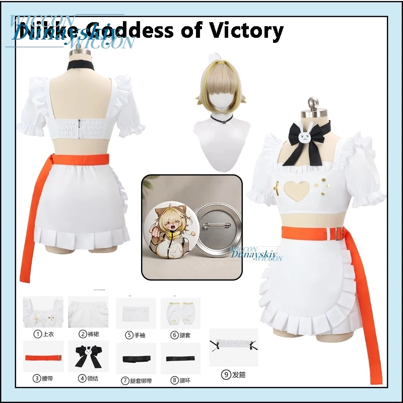 Фото Костюм для косплея в стиле аниме-горничной NIKKE Elegg, наряд Богини Победы для Хэллоуина и Comic Con №1