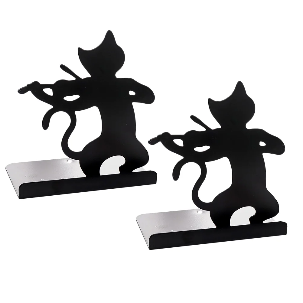 

Book Bookends Shelves Bookshelf Ends Stopper Metal Supports Bookend Organizer Pet Bookcase Stand Holder Decorative Duty Heavy