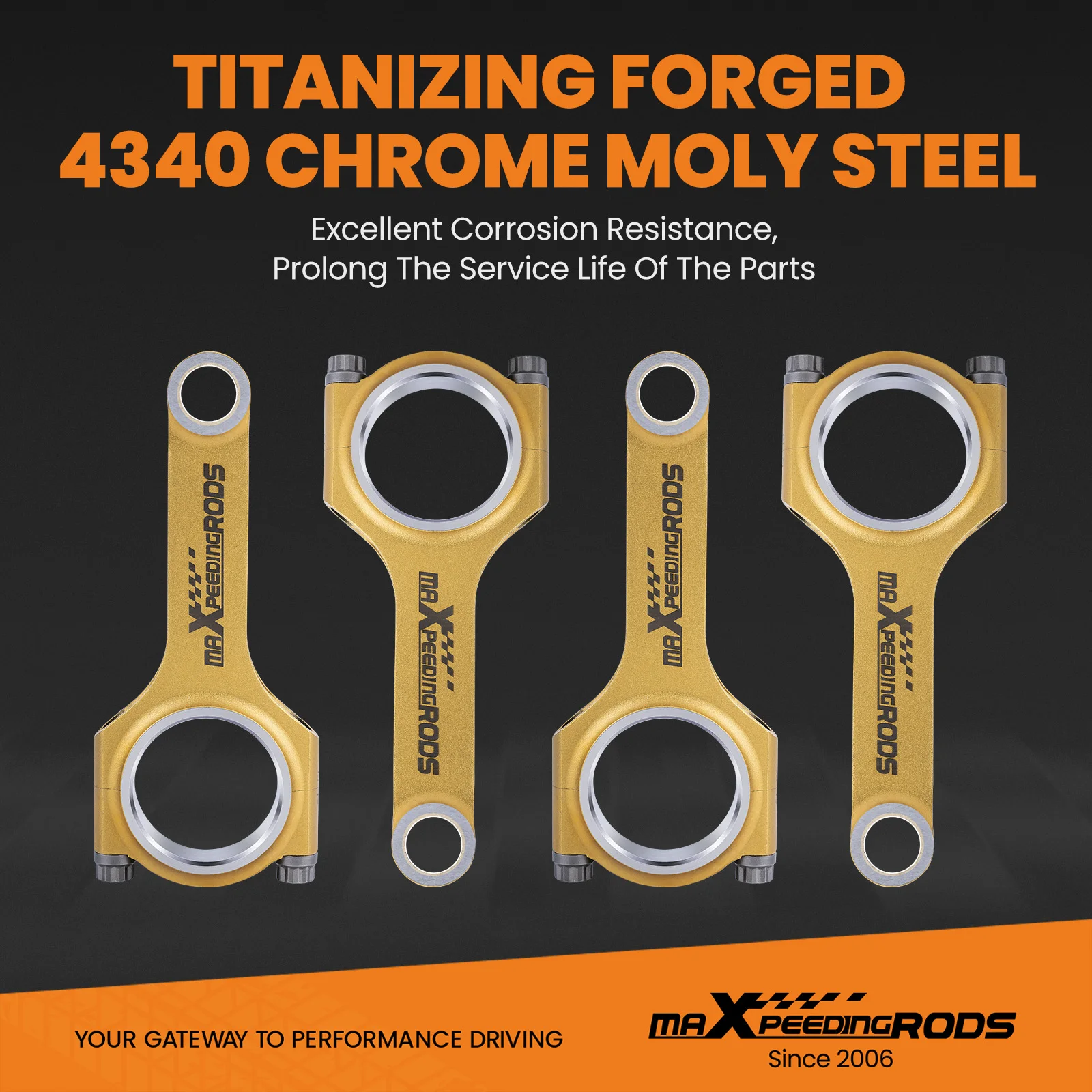 Титанизированные кованые шатуны H-образной балки 4340 для VW 1 9 TDI PD130 PD150 144 мм