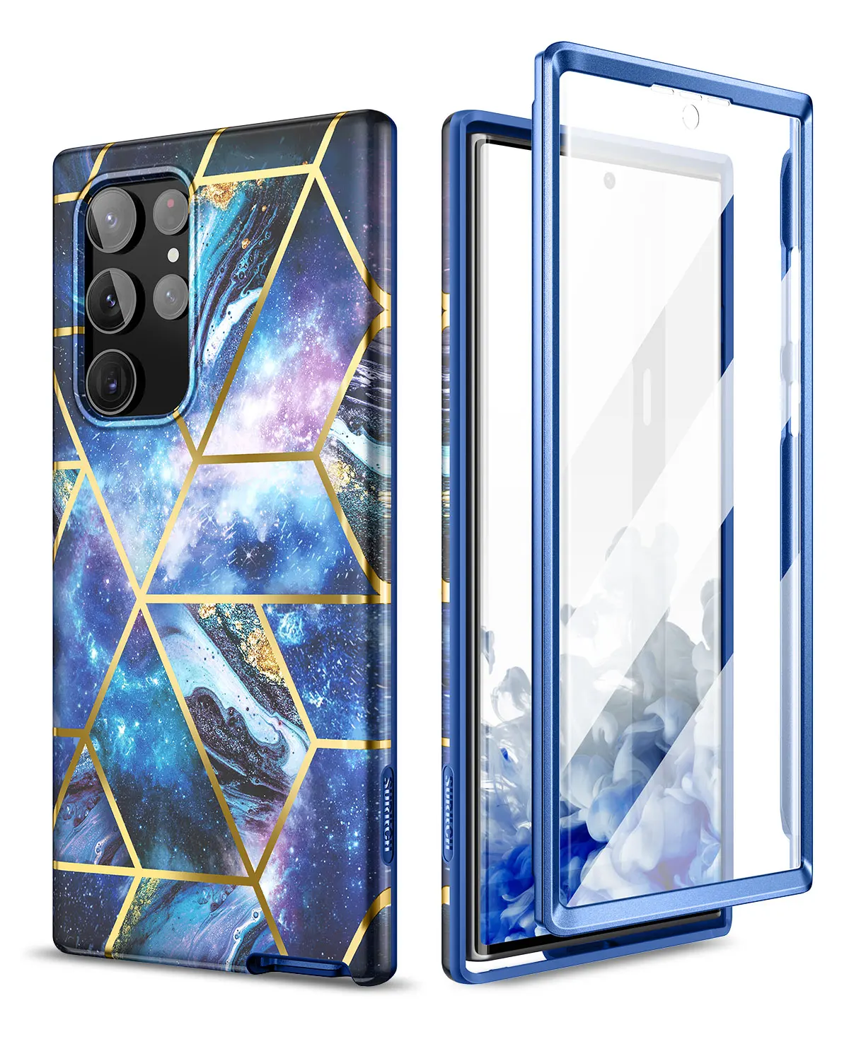 SURITCH Marble Case for Samsung Galaxy S22 Plus Ultra With Built-in Screen Protector Shockproof Rugged Bumper Cover for S21 FE