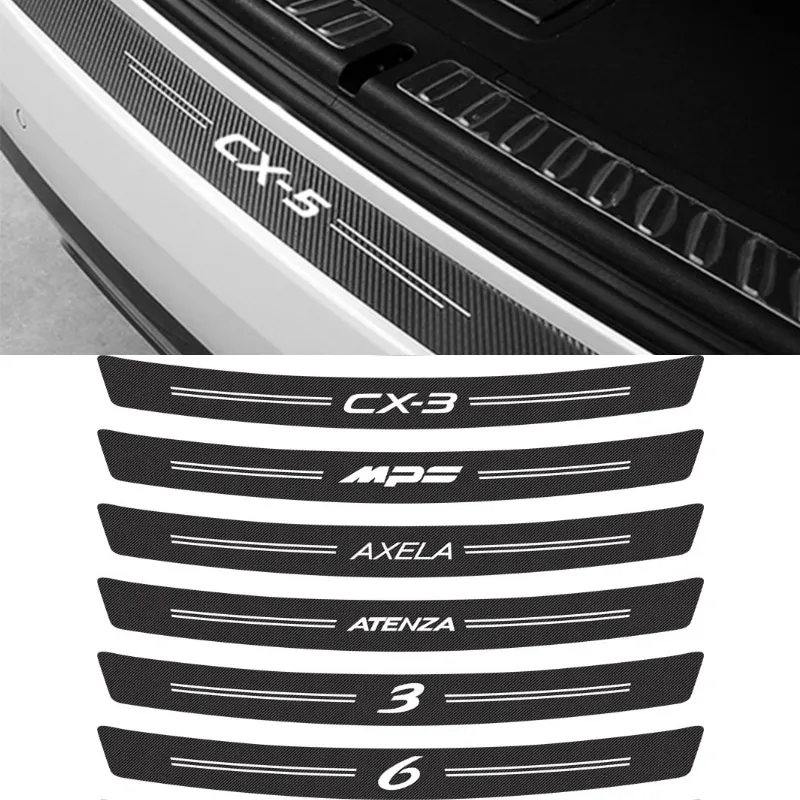 

Car Trunk Bumper Guard Protector Plate Stickers Decals for Mazda Demio CX5 CX3 3 6 Axela Atenza MS MPS MX5 CX30 RX7 Accessories