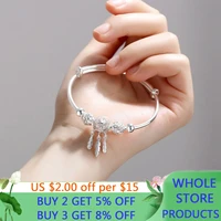adjustable tibetan silver 925 dreamcatcher tassel feather round bead charm bracelet bangle for women elegant jewelry lsl343