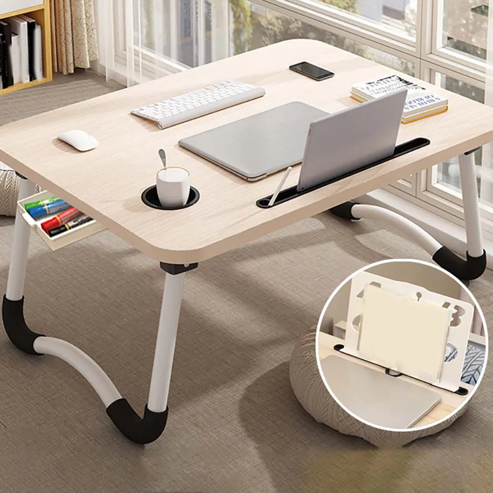 

Folding Computer Desk Bedroom Lazy Bed Desk Student Dormitory Simple Drawer Card Slot Design Environmental Protection