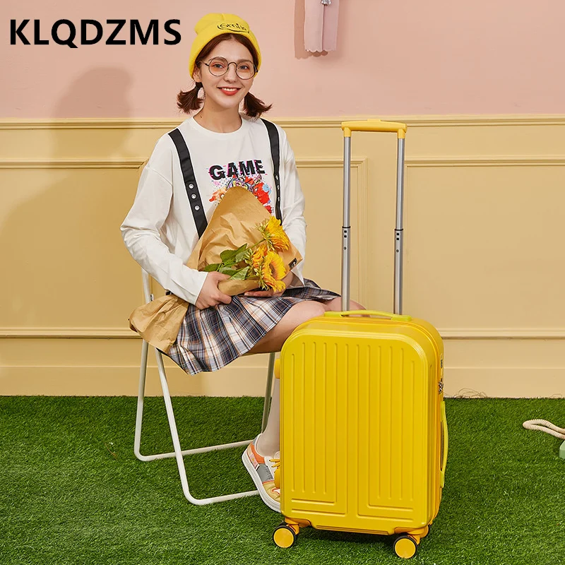 KLQDZMS New Travel Suitcase Small Trolley Case 20 Inches Boarding Box High Value Students 24 