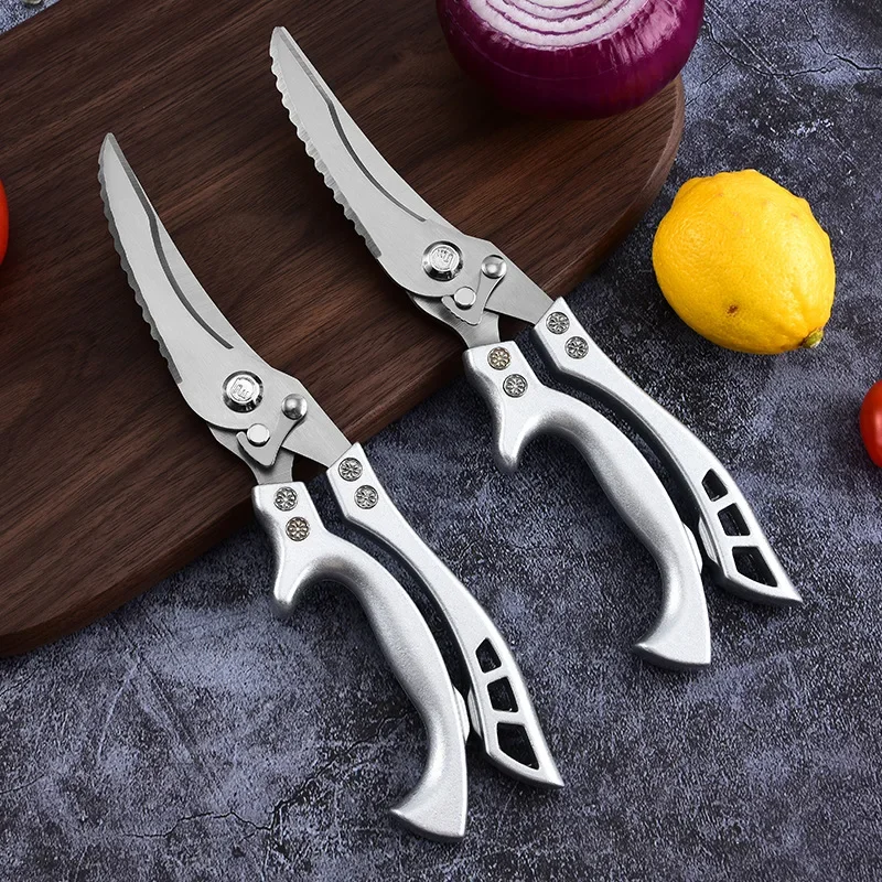 

Kitchen Scissors Chicken Bone Kitchen Shears,Duck Fish Cutter 4Cr Stainless Steel Fish Scissors Scale Clean Cook Scissors Knife