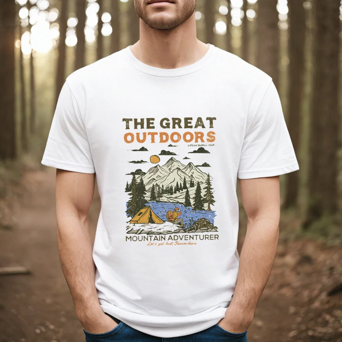 

Мужская одежда, узор, простая повседневная футболка для кемпинга, модная одежда, повседневная Универсальная футболка с принтом и коротким рукавом.