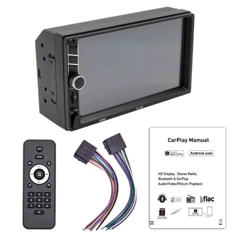 

2 Din for Carplay Car Radio Auto HD MP5 Video Player Bluetooth Handsfree 7Inch Touch Screen Stereo Audio 7013B