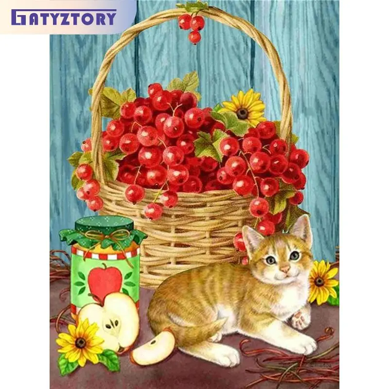 

GATYZTORY Oil Paint By Numbers For Adults Fruits Flowers Frog Coloring On Numbers Unique Gift Handmade Artwork On Canvas
