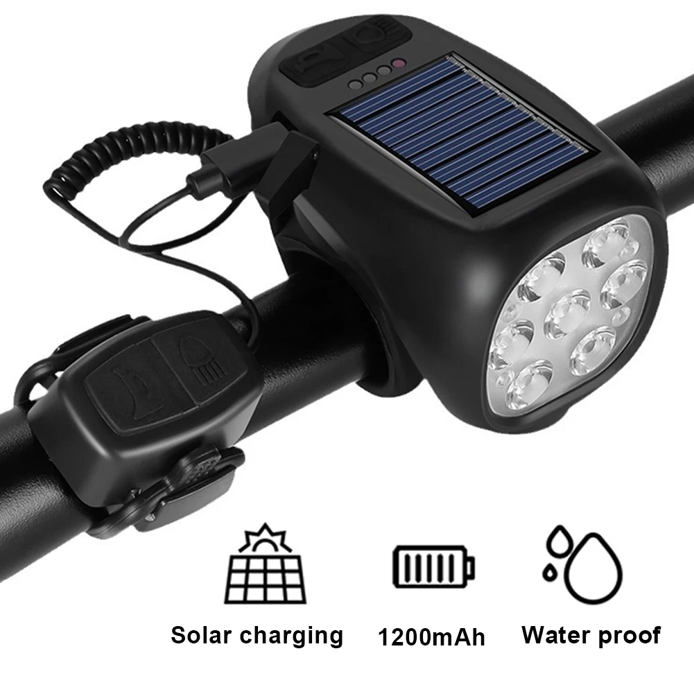 Солнечные светодиодные велосипедные фонари с звуковым сигналом