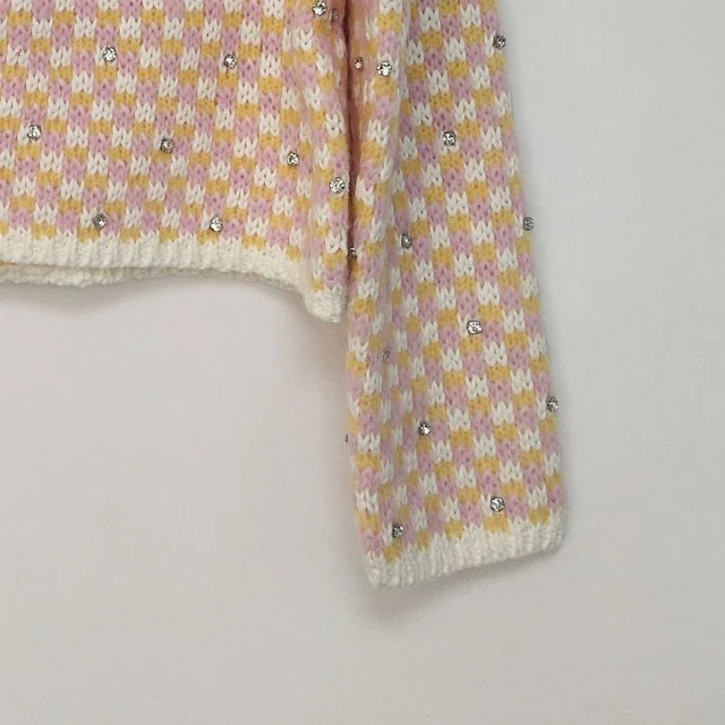 

2022 Spring Orange Pink Sweater Single-breasted Women Cardigan