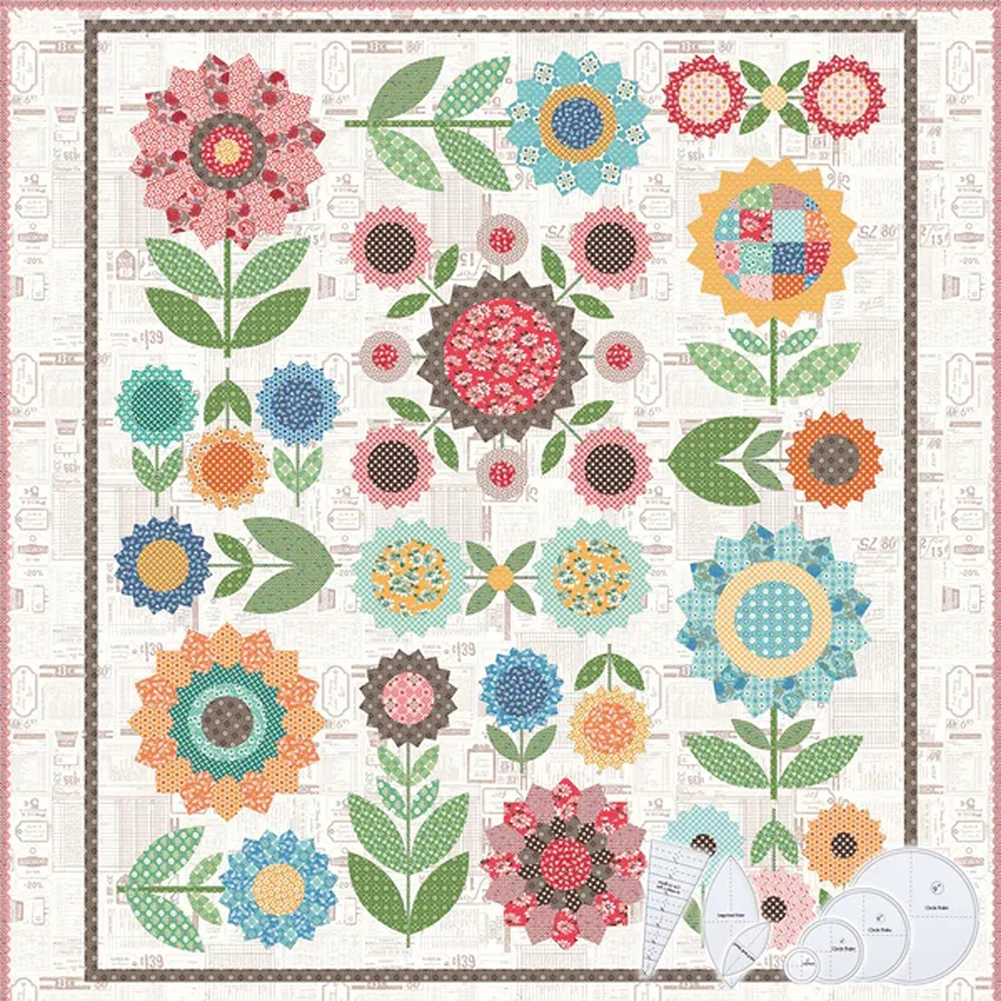 

110 шт./компл. прозрачная акриловая Форма для шитья «сделай сам», набор шаблонов для подсолнухов и одеял, шитье «сделай сам» с булавками, практ...