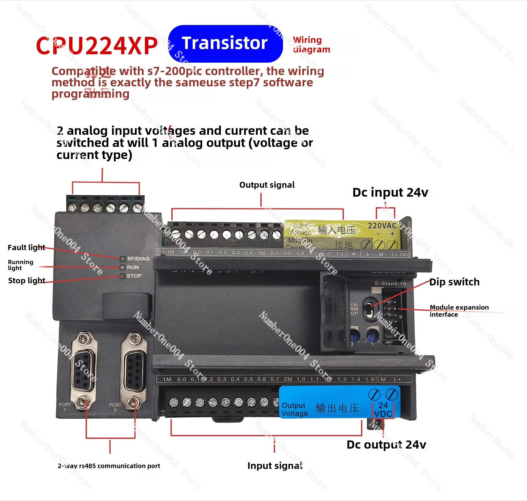 Совместимый контроллер ПЛК CPU224XP 224CN 226CN S7-200 промышленная плата управления