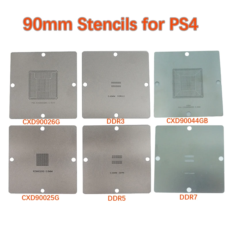 6pcs/lot 90mm BGA Reballing Stencils Solder Ball Steel for PS4 BGA IC Reball Station Game Console BGA IC Reballing Repairing