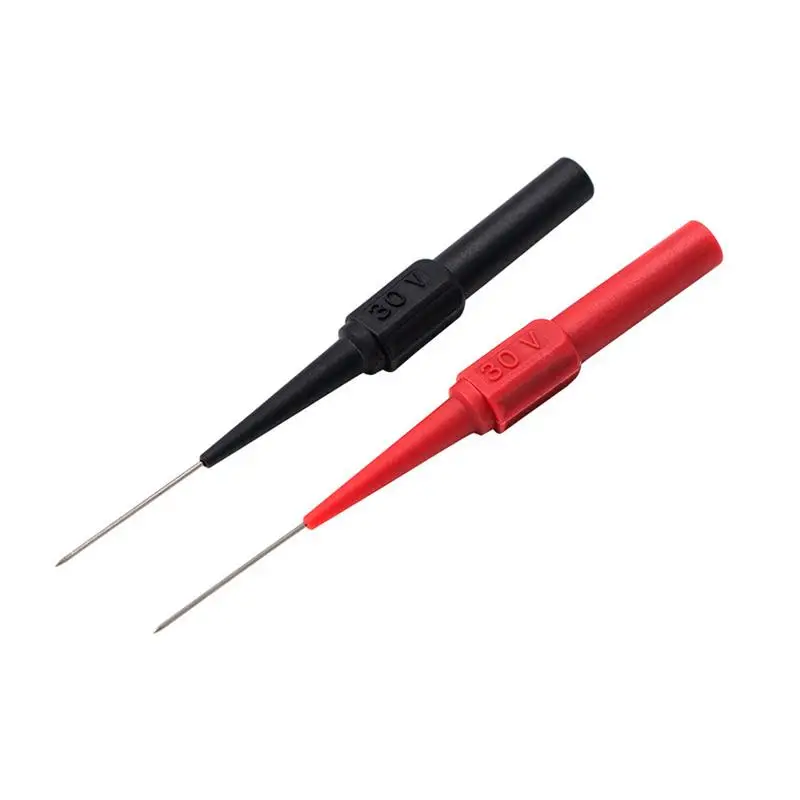 

2pcs Insulated Piercing Needle Non-destructive Multimeter Test Probe Red/black Probe Pins Automotive Testing Diagnostic Tool