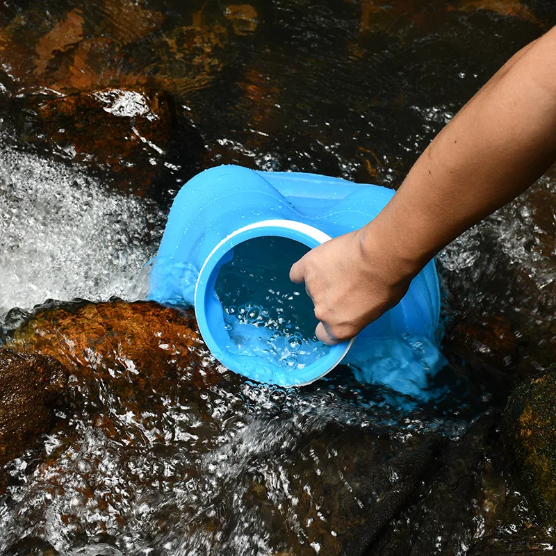 

Outdoor Silicon Bag Collapsible Portable UnFolding Bucket Washing Travel Camp Car Bucket Household Water Bag Foldable Bucket
