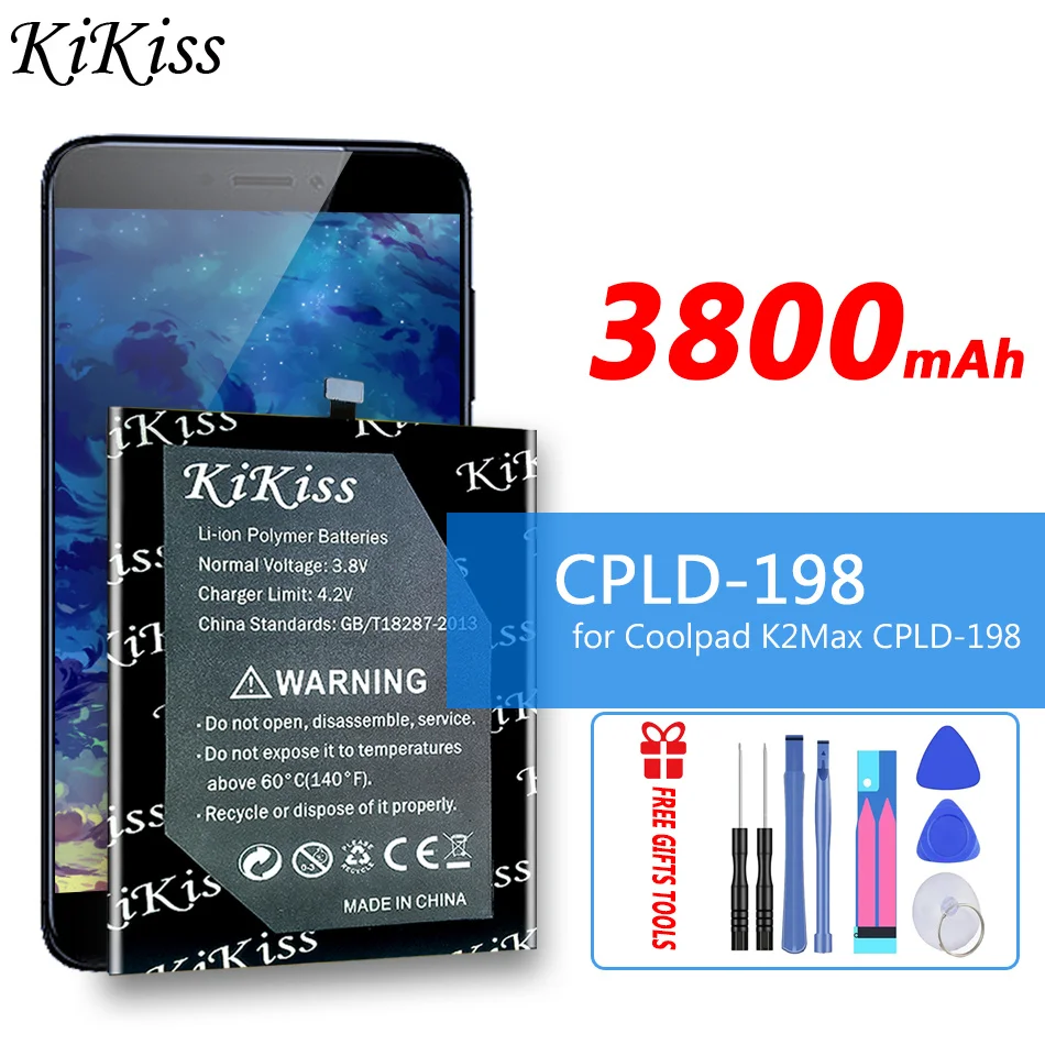 

KiKiss High Capacity Battery CPLD198 CPLD 198 3800mAh for Coolpad K2Max K2 Max CPLD-198 Batteries
