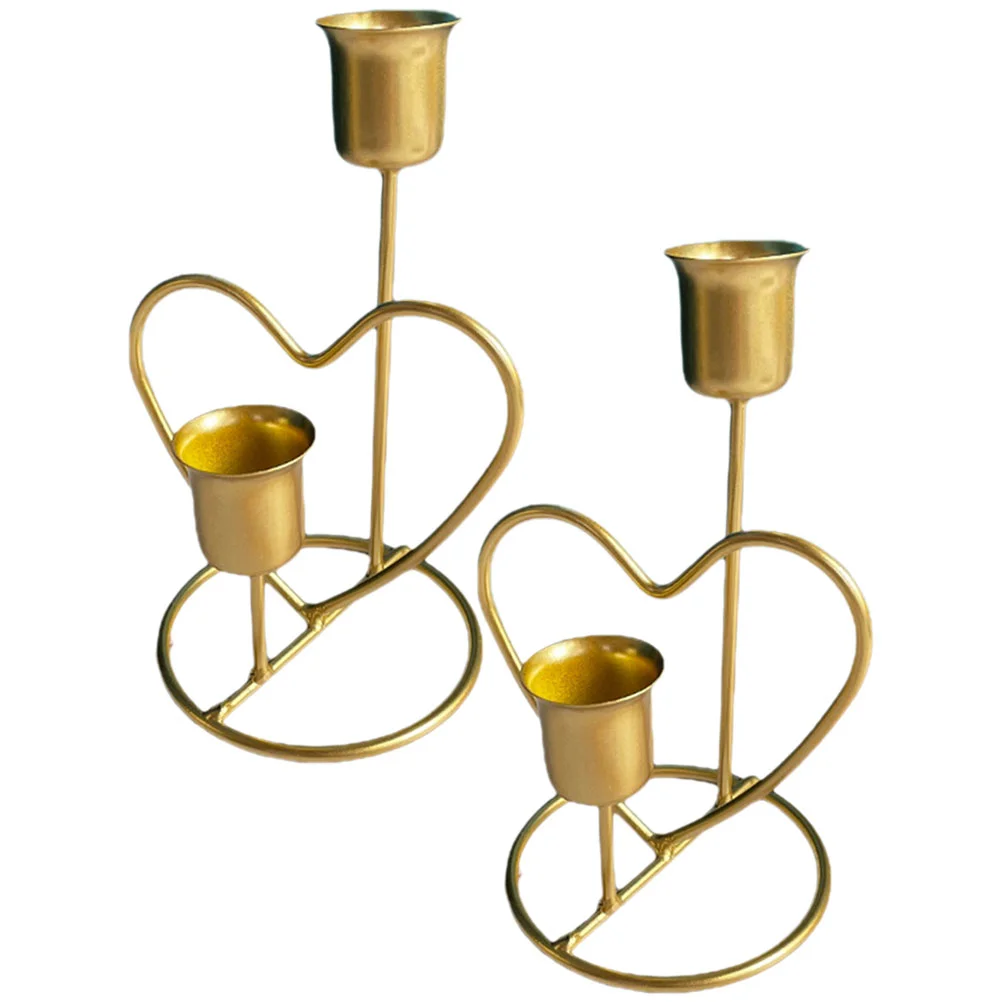 

2 Pcs Wedding Candles Party Candlestick Holders Home Decor Dining Table Photo Props Home Decor Iron Candles & Holders Banquet