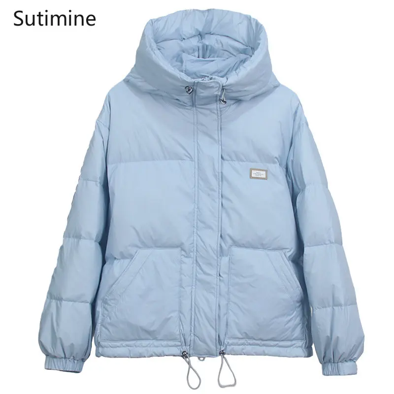 Winter Clothes Women Office Lady Pockets Down Jacket Women Thickened Korean Version Loose Winter Clothing Hooded Winter Coat