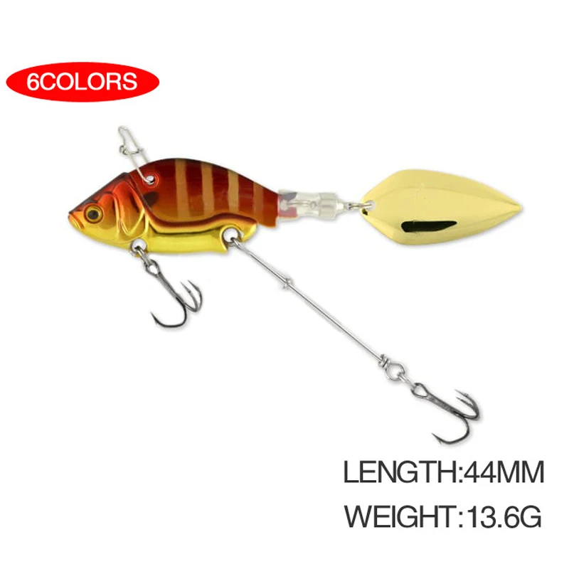 

Winter Fishing Hard Baits Tackle Pesca 1Pcs Sinking Metal VIB Vibration Bait Spinner Spoon Fishing Lures 13.6g 4.4cm Jigs Trout