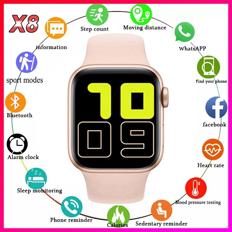 

Smartwatch X8 IWO 2022 new Women Bluetooth Call Digital Watches Heart Rate Fitness Smart Watch Smart Uhr PK T500 T900 X7