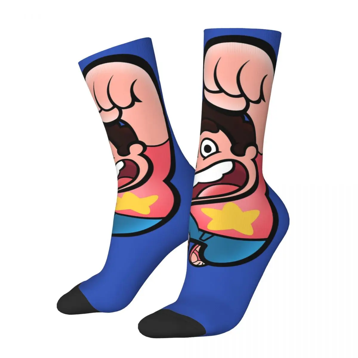 

Funny Crazy Sock for Men Cute Boy Hip Hop Harajuku Steven Universe Animation Science Fiction Happy Pattern Printed Crew Sock