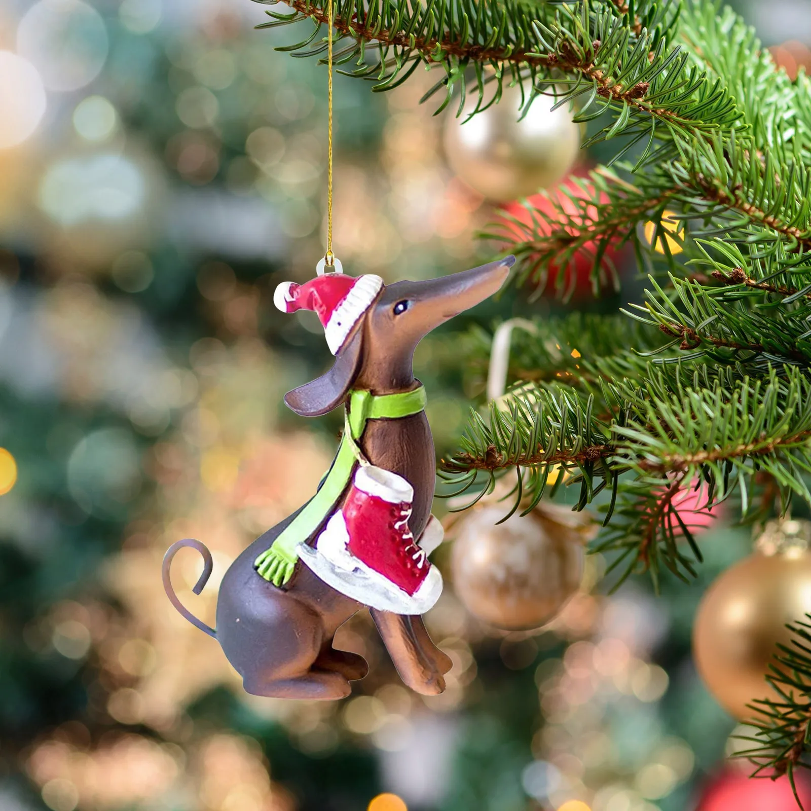 Dachshund Sausage Dog Ornaments Christmas Xmas Decorations Home Decors Christmas Tree Hanging New Year Party Supplies Holiday
