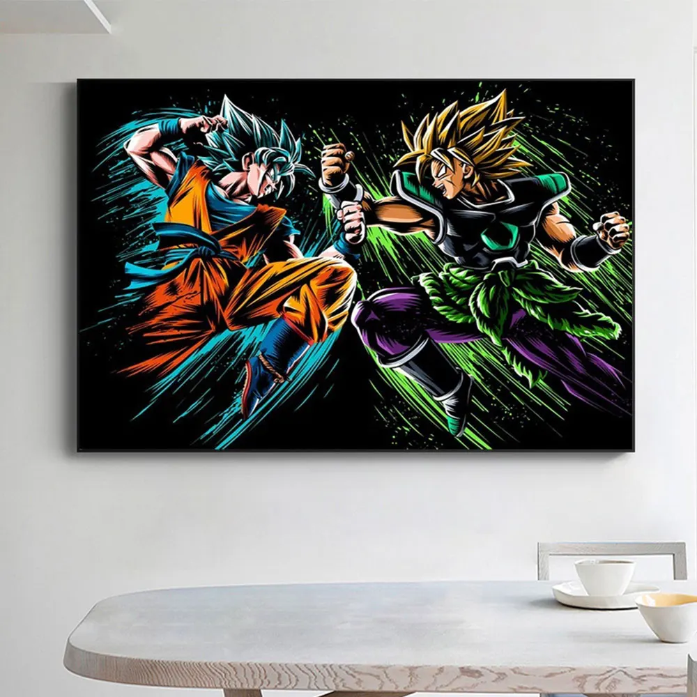 

Japanese Anime Dragon Ball Canvas Painting Goku and Vegeta Wall Art Poster Print Wall Picture for Living Room Decoration Cuadros