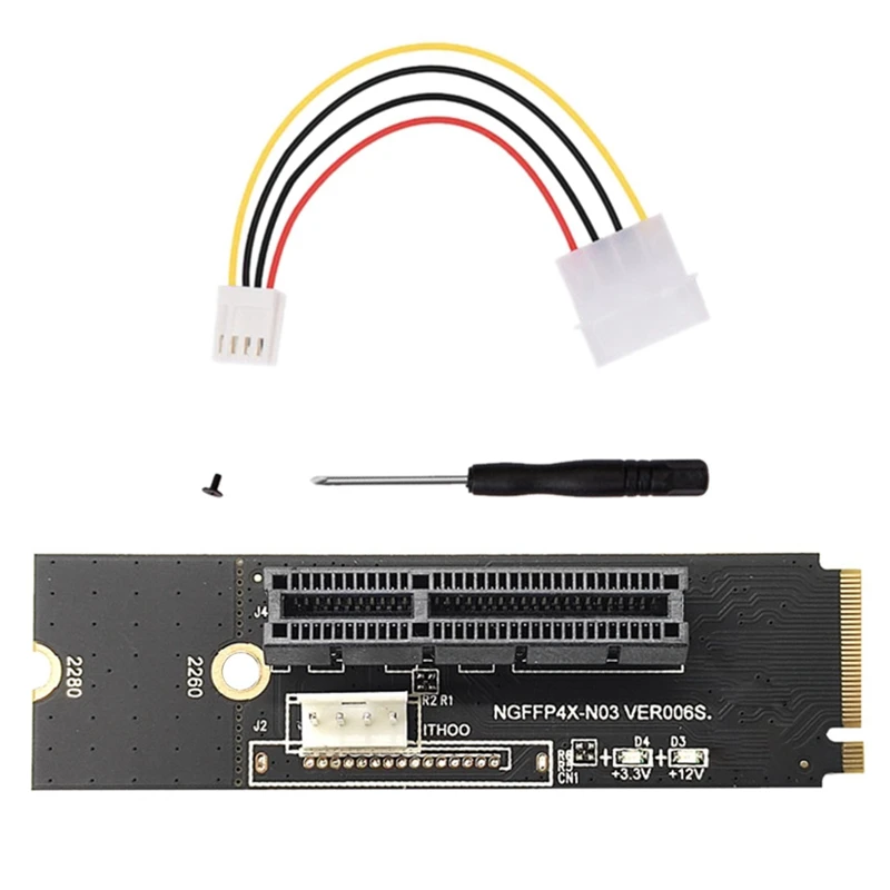 

NGFF M2 To PCI-E 4X X1 Slot Riser Card M2 Key M To PCI Express X4 Adapter With LED Indicator For Miner Mining