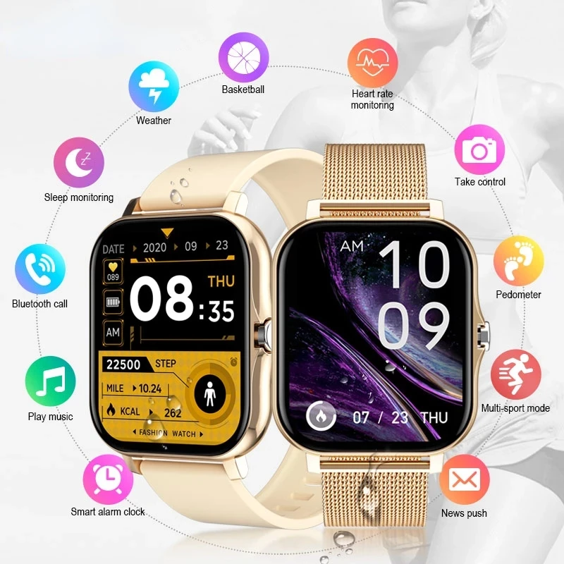 

Luxury Brand Fashion Smartwatch Bluetooth Men Touch Screen Android Digital Tracker Fitness Smart Watch Women Gold Bracelet