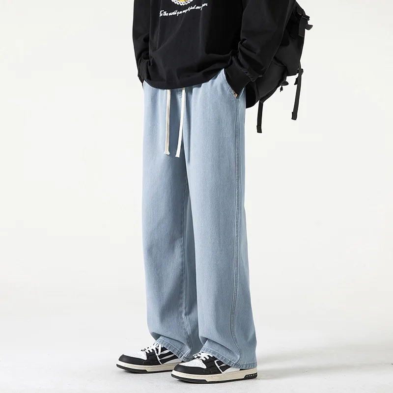 Wide Leg Mens Jean 2023 Spring/summer Unisex Loose Fitting Trend Retro Trendy Straight Leg Denim Pants for Men