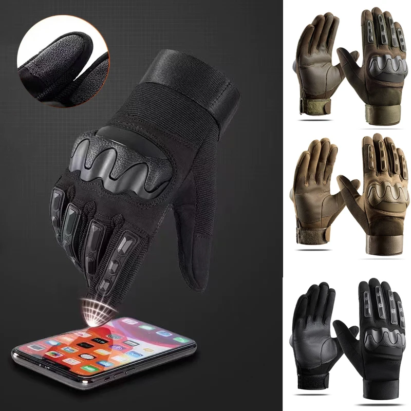 

Militar Tactical Accesorios Gloves Outdoor Sports Climbing Motocycle Combat Training Protection All Finger Touch Screen Gloves