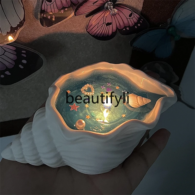 Подарок на день рождения Ароматизированная свеча в виде ракушек долговечное