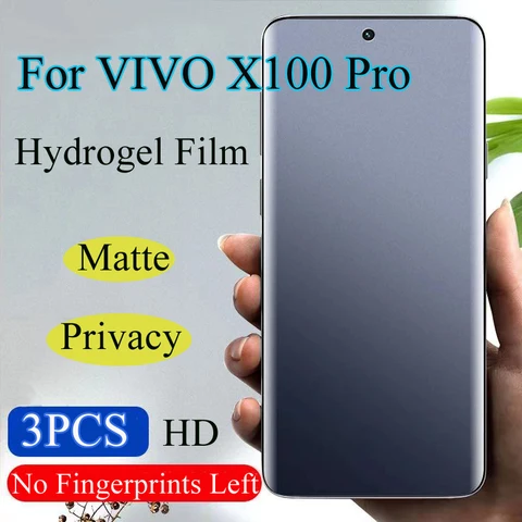 X100Pro матовая защитная пленка для экрана VIVO X100 Pro, Гидрогелевая пленка для конфиденциальности X100Pro, мягкая HD-пленка с полным покрытием, защита от глаз, синяя фотография