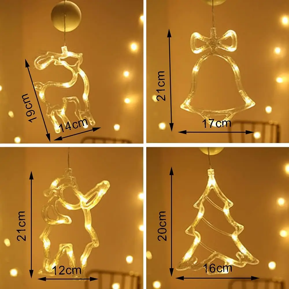 Guirlande Lumineuses Décoration Noel LED a Pile Decoration Fenetre Lumineuse Sapin de Lumière C