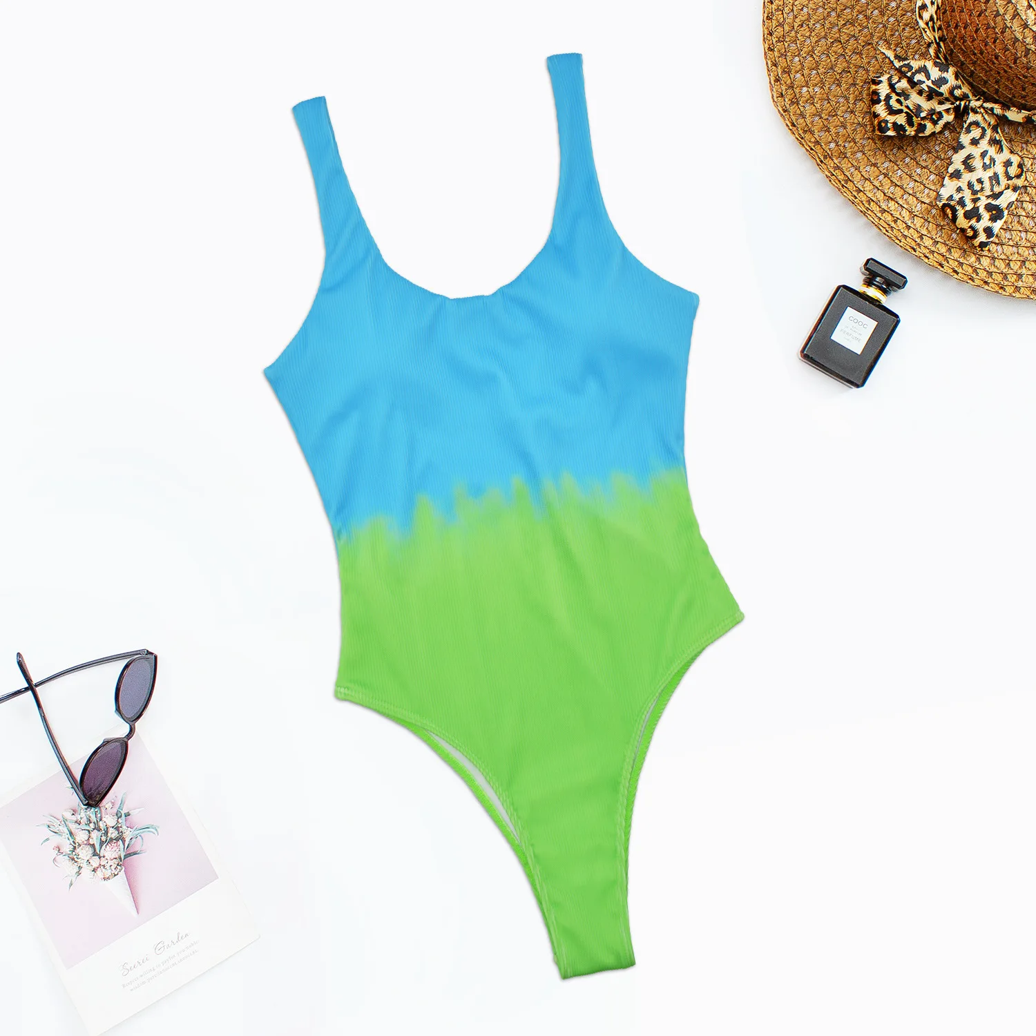 2022 сексуальный Монокини купальный костюм в рубчик с градиентом Женское боди