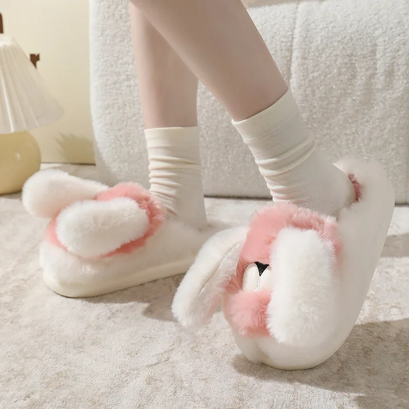 

2023 New Arrival Cute Home Slipper for Women's Winter Fuzzy Slippers Comfortable Indoor Plush Slides Female Cartoon Cotton Shoes