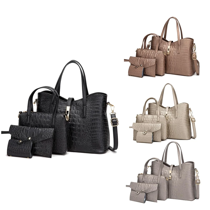 

4 Pcs Women's Bag Set New Crossbody Shoulder Bag Mother-In-Law Bag Four-Piece Handbag Tote Bag Handbag