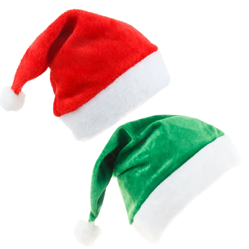 

Short Plush Christmas Hats Santa Hat Christmas Tree Ornaments Party Holiday Dress Up Gifts Cosplay Accessories for Adult/Child