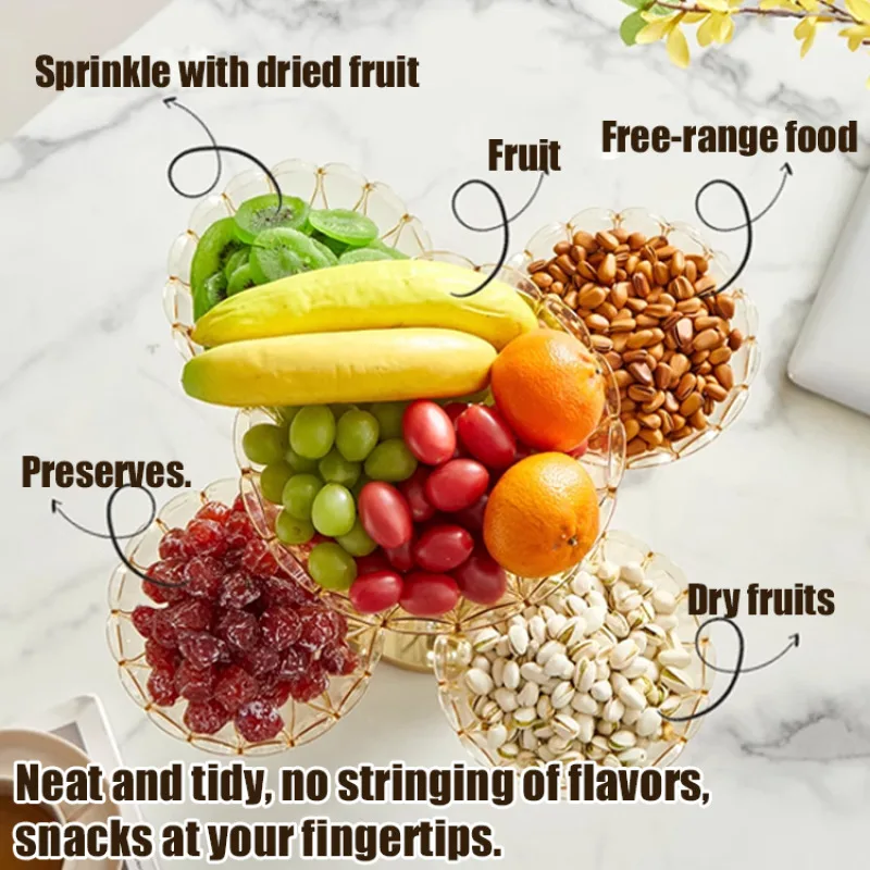 Многослойная вращающаяся высококачественная искусственная тарелка для фруктов