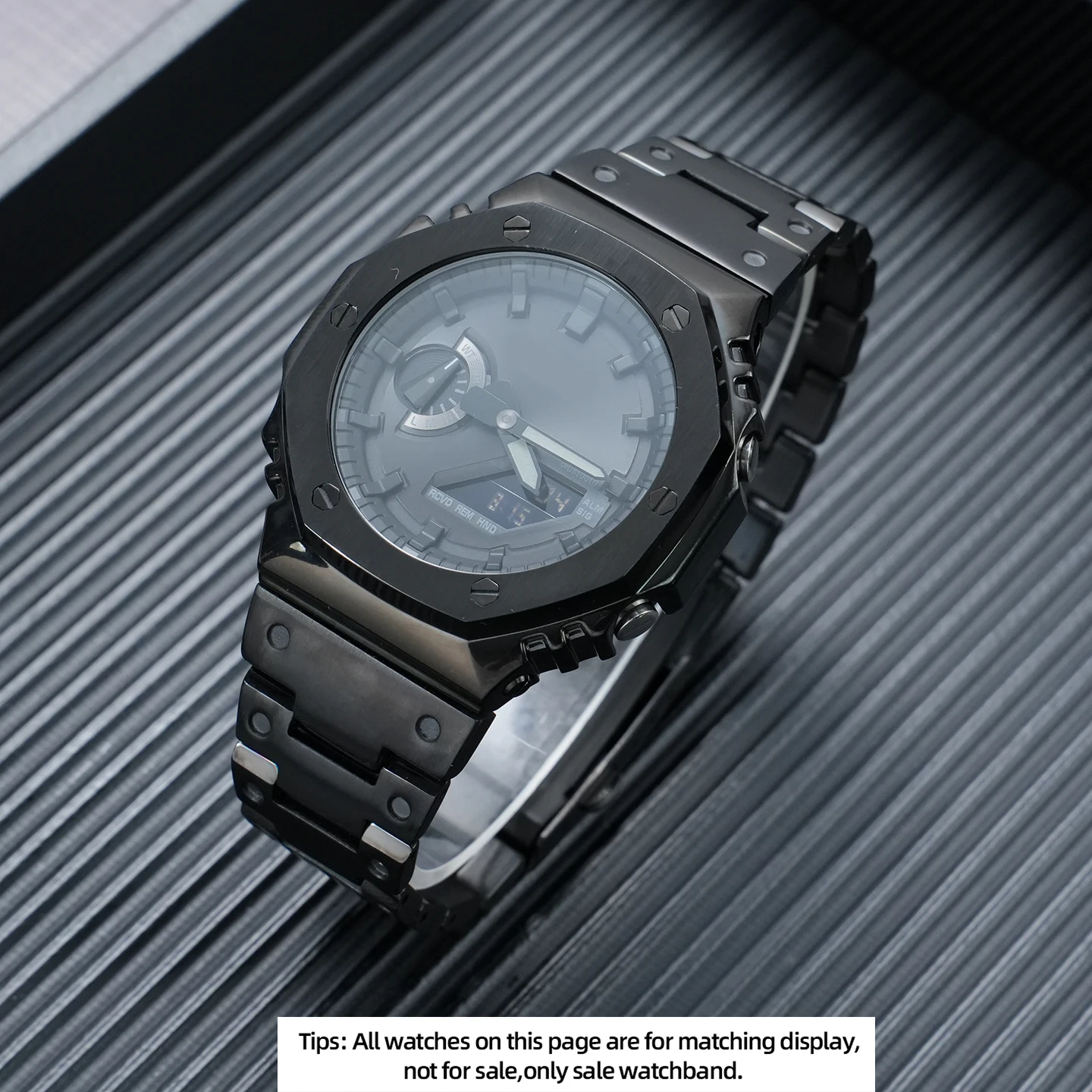 Фото Комплект для модификации GA2100 из нержавеющей стали для CASIO GA-2100 2110 B2100 Casioak, металлический браслет, водонепроницаемый ремешок и корпус для часов, мужской. №5