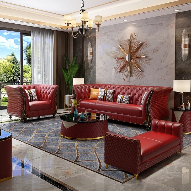 Современный дизайнерский роскошный диван из натуральной кожи итальянский