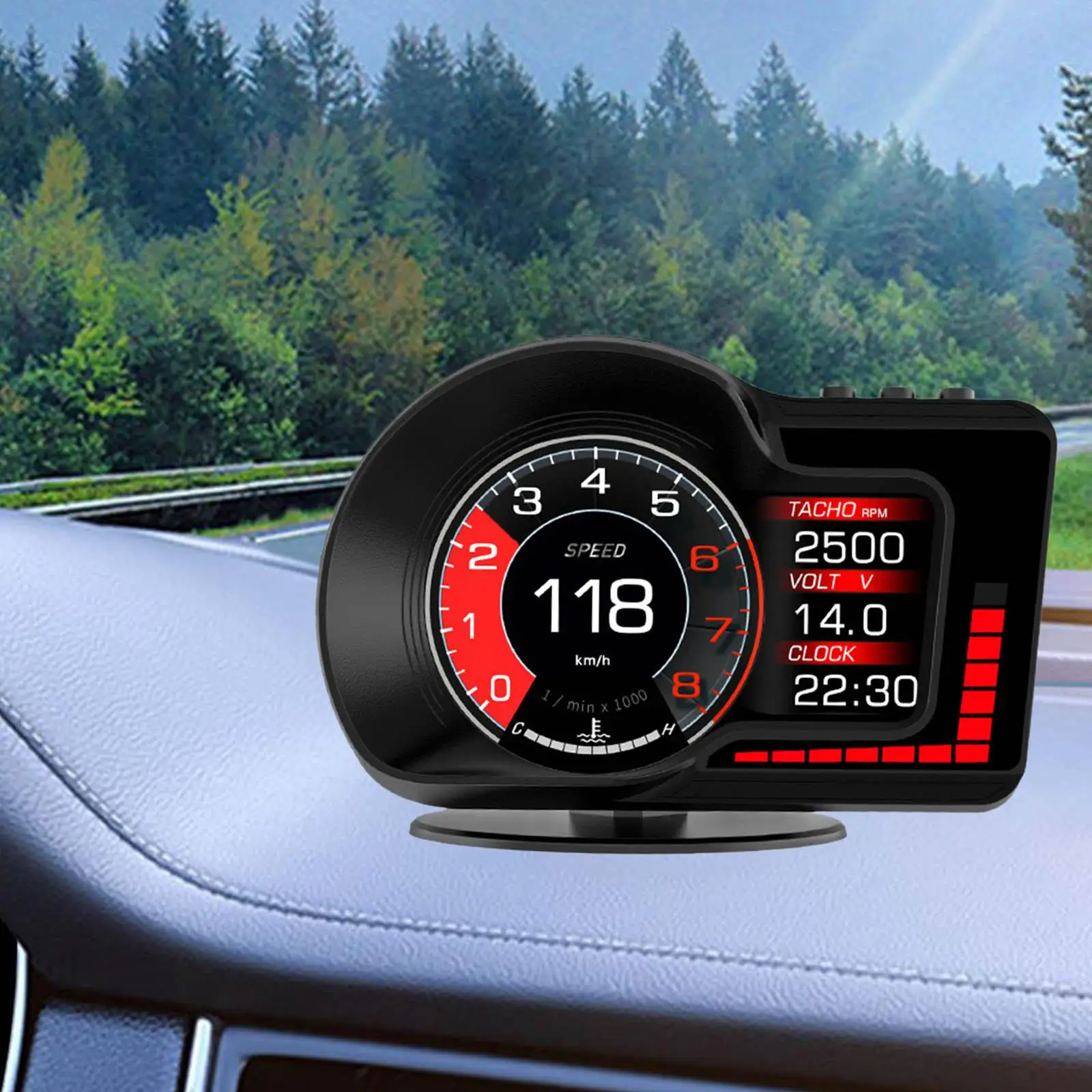 

Car Head up Display HUD OBD2 GPS Easily Install Fatigue Driving Reminder Vehicles Accessory Overspeed Alarm Digital Speedometer