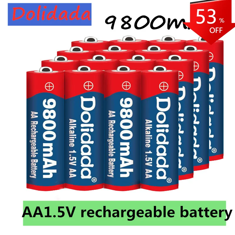 

Merk Aa Oplaadbare Batterij 9800Mah 1,5 V Nieuwe Alkaline Batery Voor Led Licht Speelgoed Mp3 Gratis Verzending