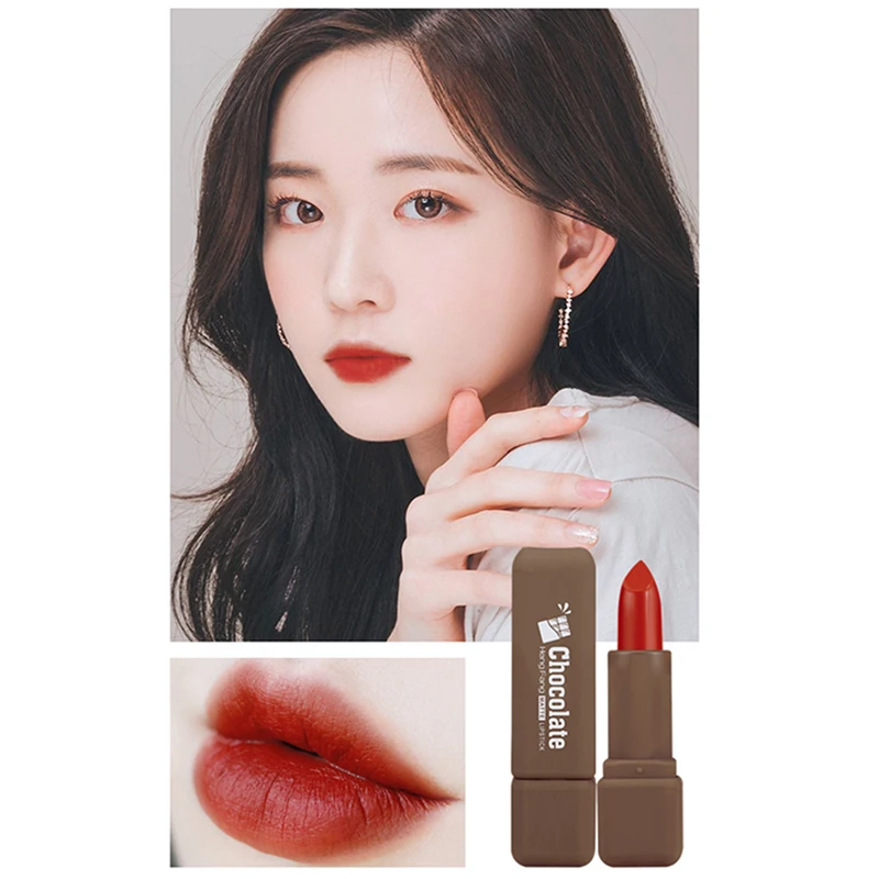 

HEALLOR 1PC Long-lasting Lip Gross Fragrant Chocolate Soft Mist Moisturizing Lipstick Matte Velvet Lip Glaze Lip Makeup