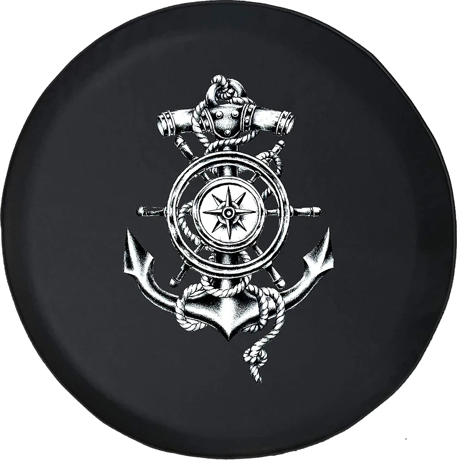 

Американская неограниченная задняя крышка для запасных шин в стиле ретро с морской планкой черный Размер 32 дюйма