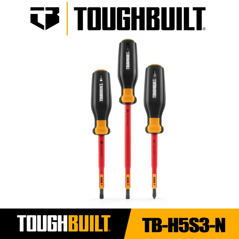 

TOUGHBUILT TB-H5S3-N 3 шт. 1000 В изолированный набор отверток, набор отверток, ручные инструменты, аксессуары для отверток Toughbuilt