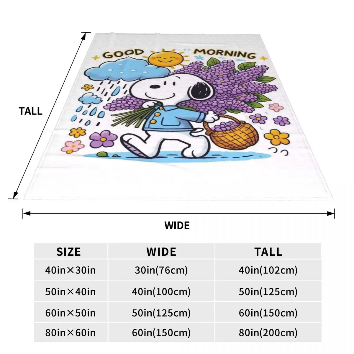 Snoppy Good Morning Одеяла Мягкое плюшевое одеяло с принтом для спальни Декоративное