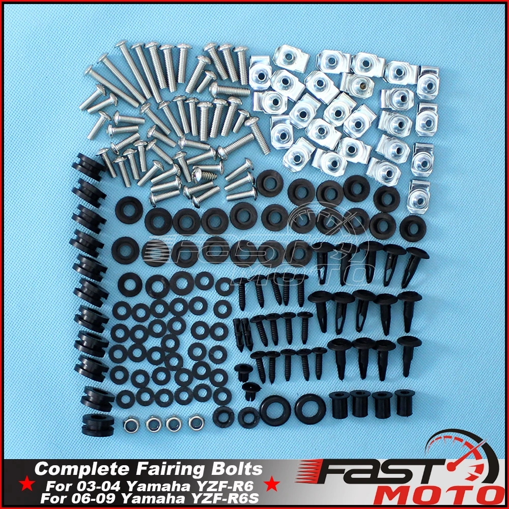 

Мотоциклетная полная обтекательная гайка, монтажный комплект оборудования, крепежные болты для корпуса, винты для Yamaha YZF R6 YZF-R6 2003 2004 Φ 06-09