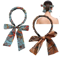 retro satin ribbon headband female fashion hair knotted hairband for women girls headwear hair accessories